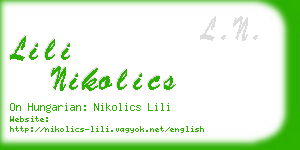 lili nikolics business card